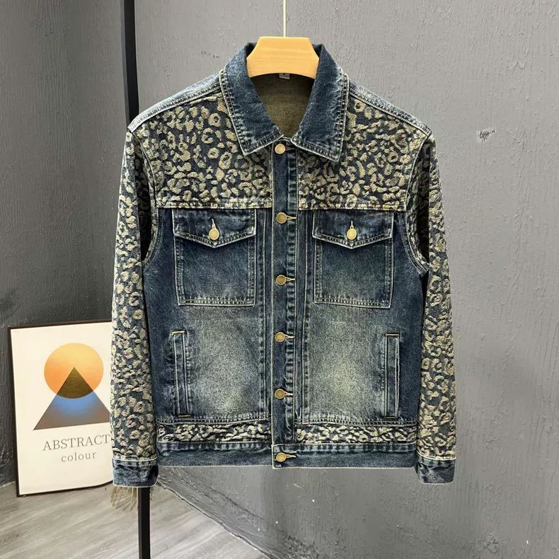 Mens Fashion Denim Jacket - Men's Trendy Cool Korean Style Denim