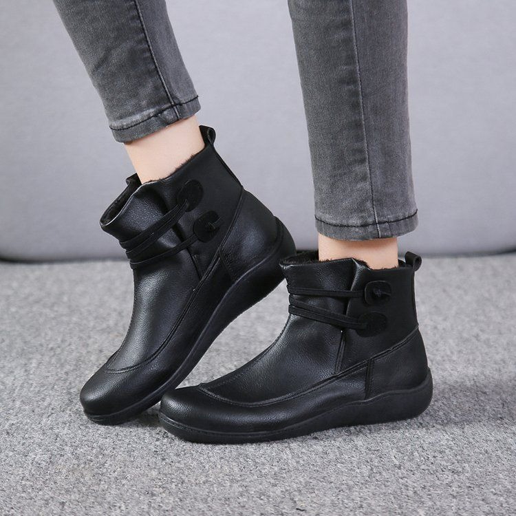 Women Vintage Round Toe PU Lea - огляд і ціна Men Fashion Vintage