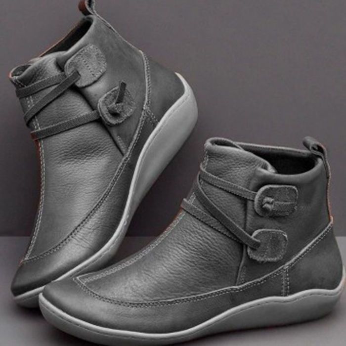 Women Vintage Round Toe PU Lea - огляд і ціна Men Fashion Vintage