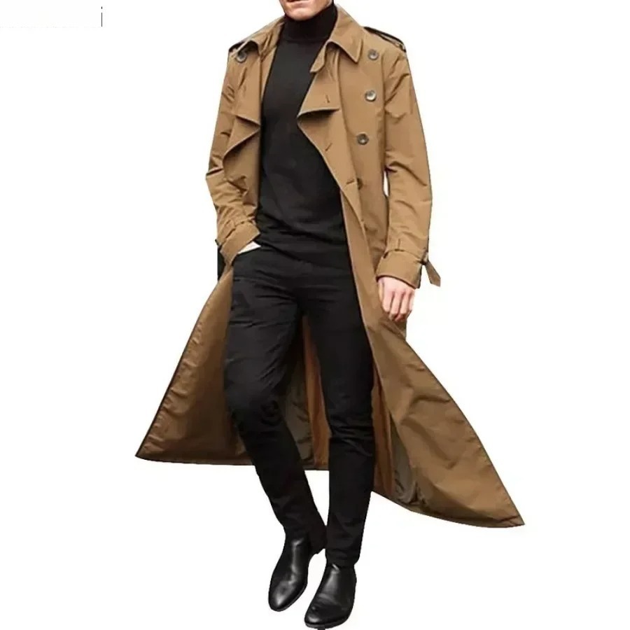 Men's Long Trench Coats Jacket - огляд і ціна Men'S Fashion X