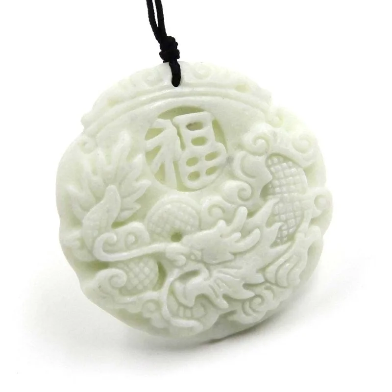 Natural White jade Dragon Phoe - огляд і ціна Men'S Fashion Jewelry