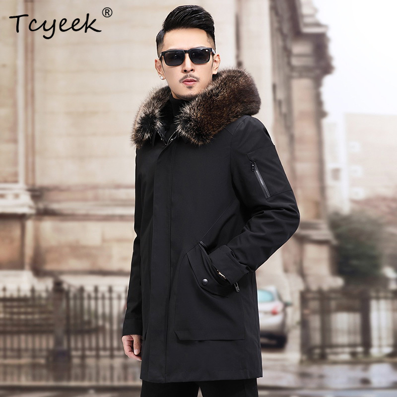 Tcyeek Sliver Fox Fur Collar W - огляд і ціна Men'S Fashion Zipper Jacket