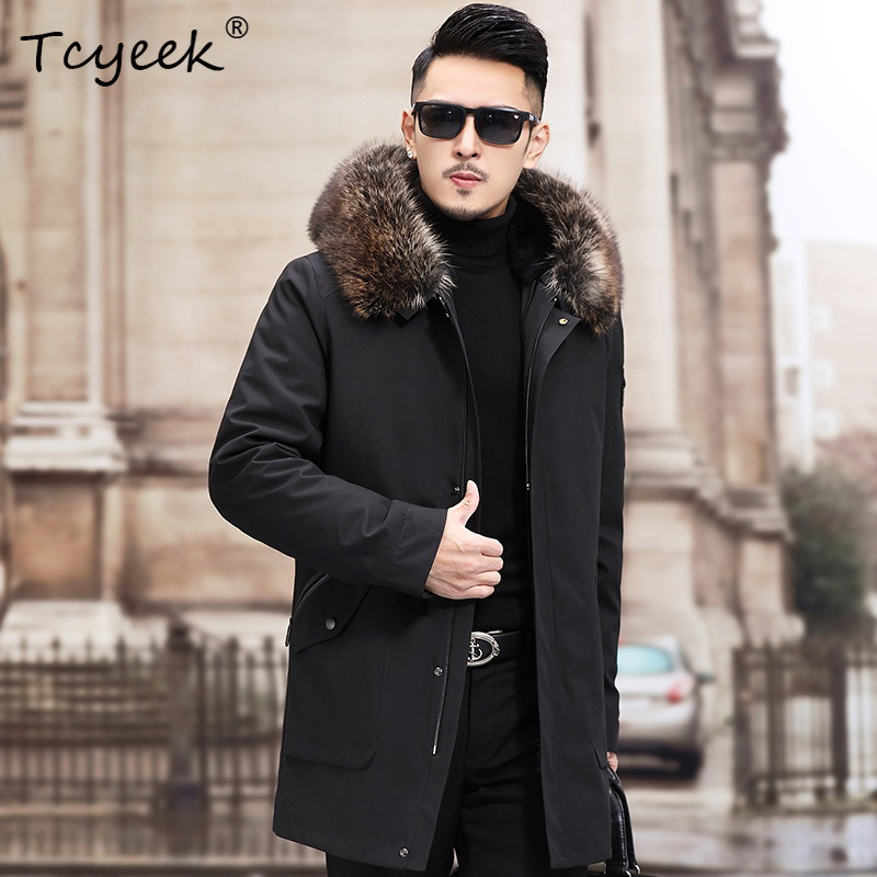 Tcyeek Sliver Fox Fur Collar W - огляд і ціна Men'S Fashion Zipper Jacket