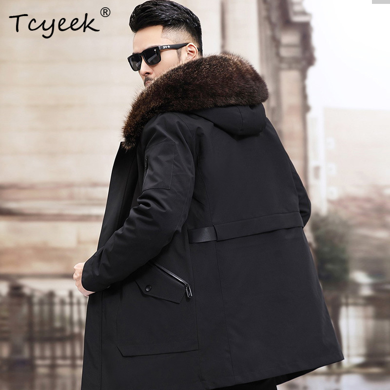 Tcyeek Sliver Fox Fur Collar W - огляд і ціна Men'S Fashion Zipper Jacket