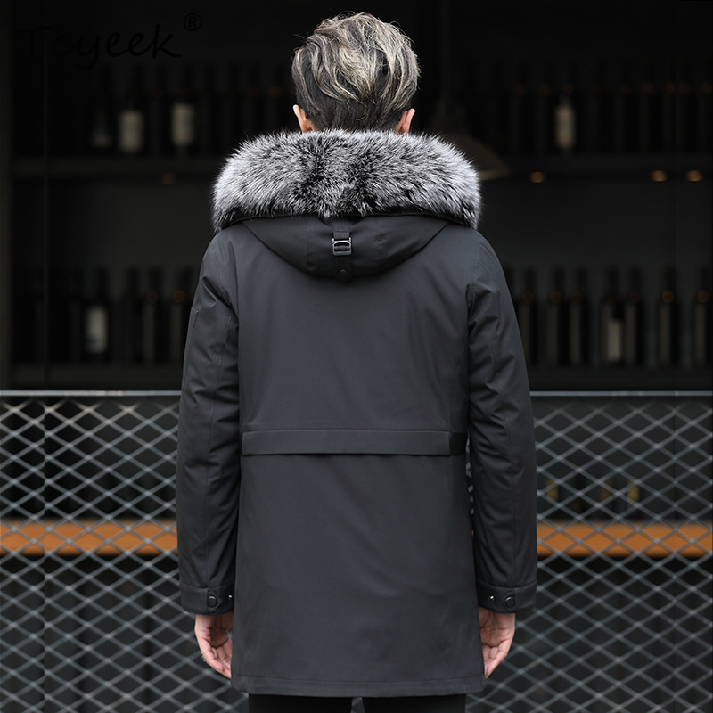 Tcyeek Sliver Fox Fur Collar W - огляд і ціна Men'S Fashion Zipper Jacket