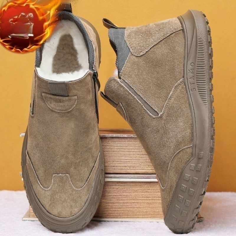 Winter Men's Shoes Plush Warm  - огляд і ціна Suede Loafers Men