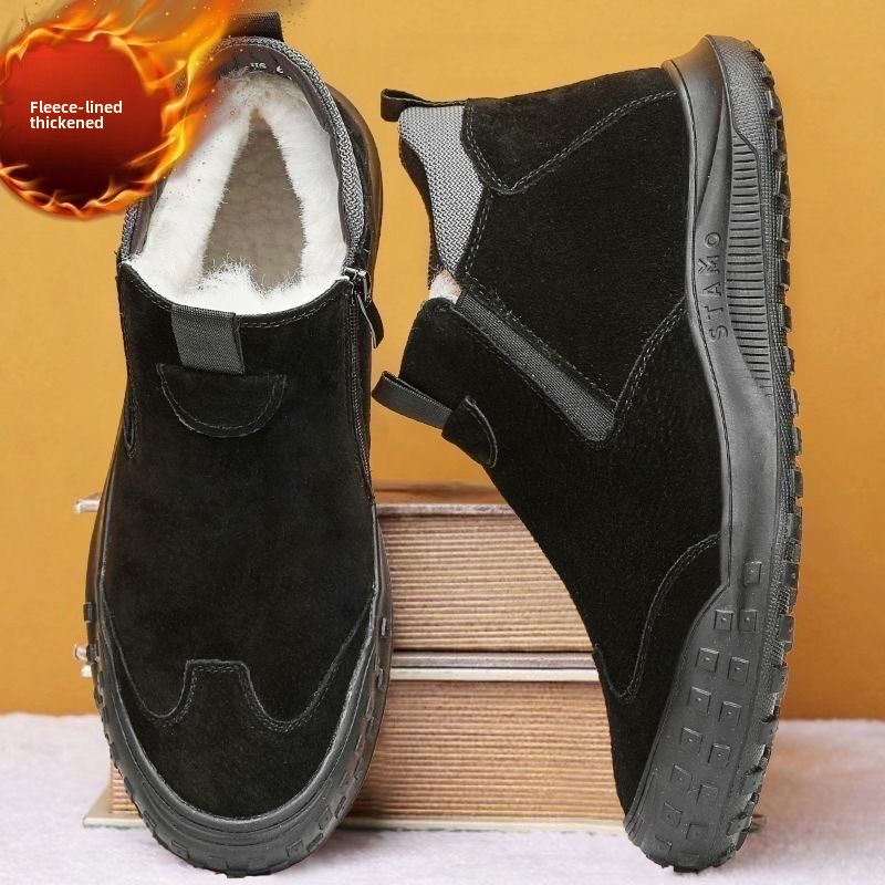 Winter Men's Shoes Plush Warm  - огляд і ціна Suede Loafers Men