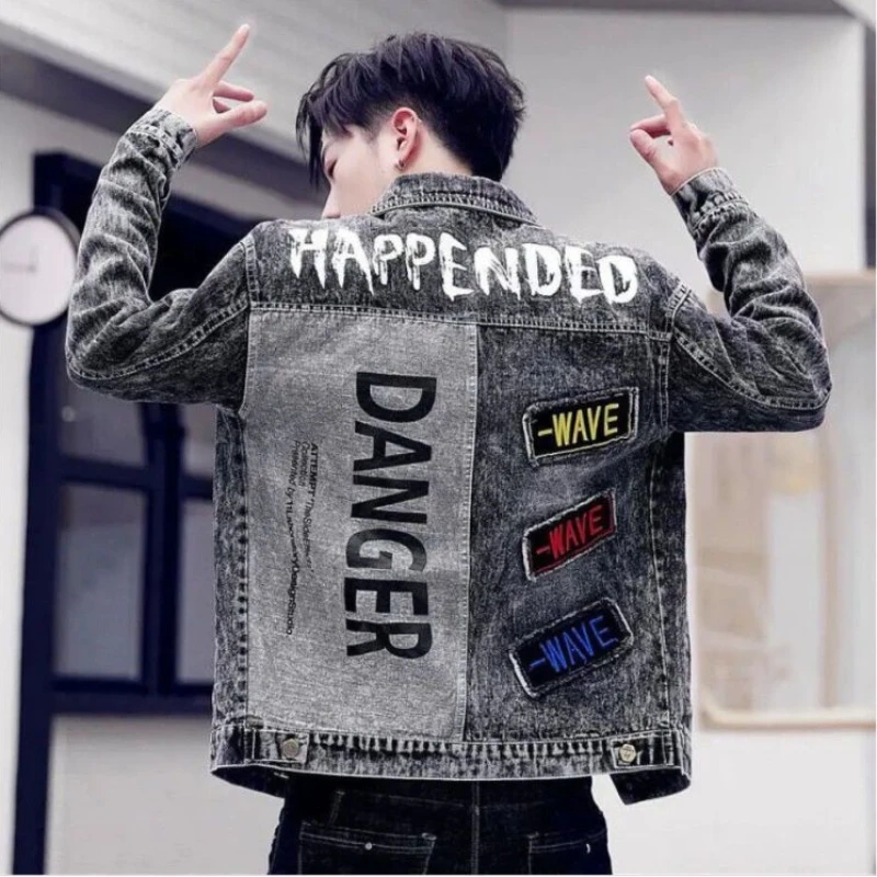 Button Hip Hop Casual Slim Sho - огляд і ціна Mens Fashion Denim Jacket