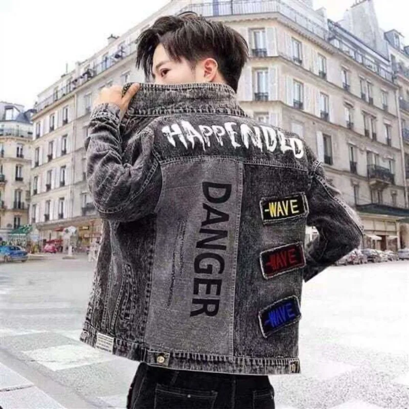 Button Hip Hop Casual Slim Sho - огляд і ціна Mens Fashion Denim Jacket