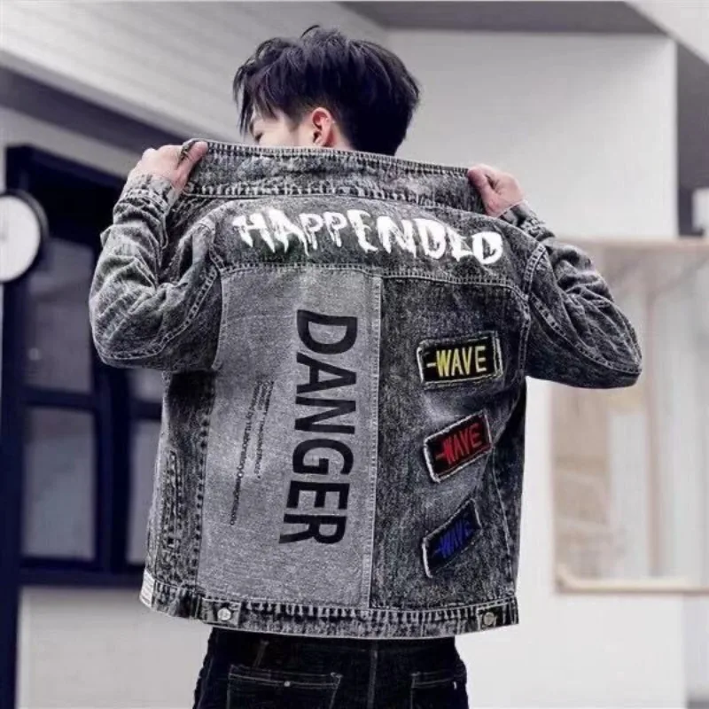 Button Hip Hop Casual Slim Sho - огляд і ціна Mens Fashion Denim Jacket