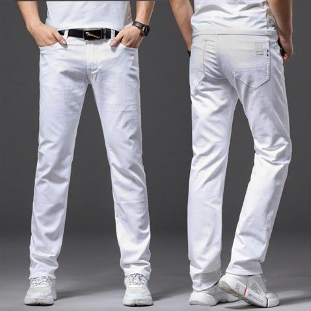 Men White Jeans Elasticity Str - огляд і ціна Men'S Fashion For 60 Year Old