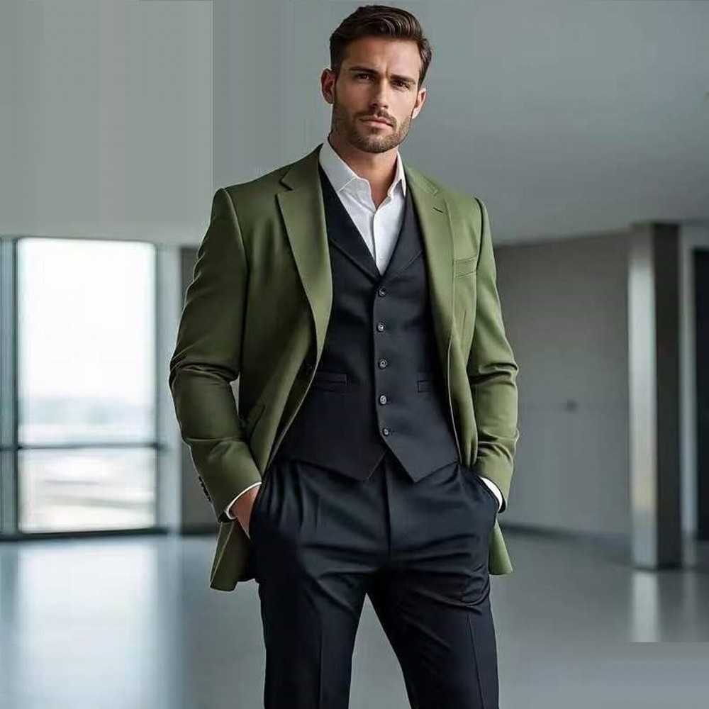 Fashion Army Green And Black F - огляд і ціна Men'S Fashion Zipper Jacket