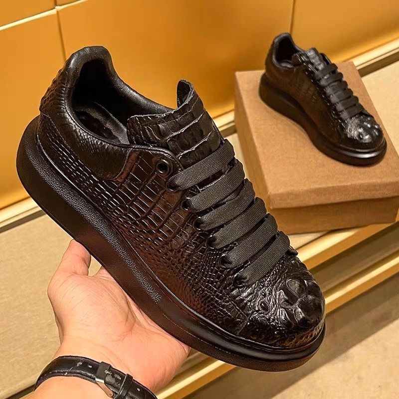 2025 summer crocodile print bl - огляд і ціна Suede Loafers Men