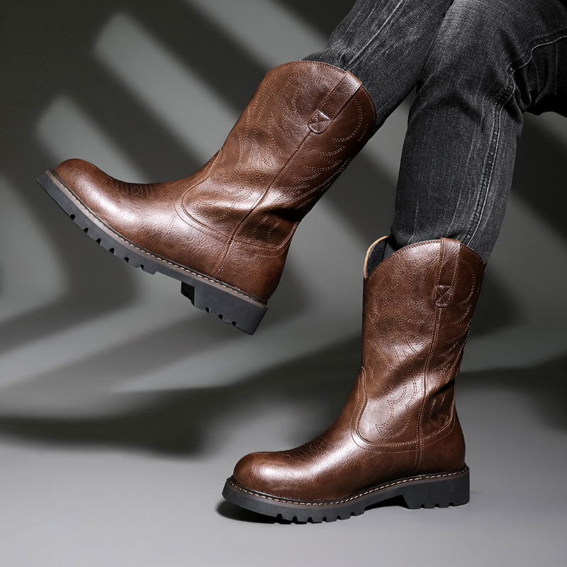 Fashion Mens Cowboy Boots New  - огляд і ціна Men Fashion Vintage