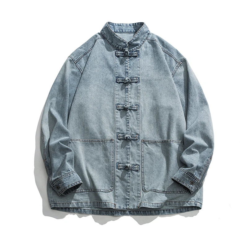 Chinese Style Denim Jacket Men - огляд і ціна Mens Fashion Denim Jacket