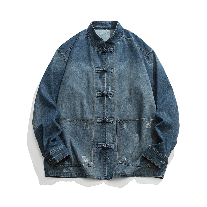 Chinese Style Denim Jacket Men - огляд і ціна Mens Fashion Denim Jacket