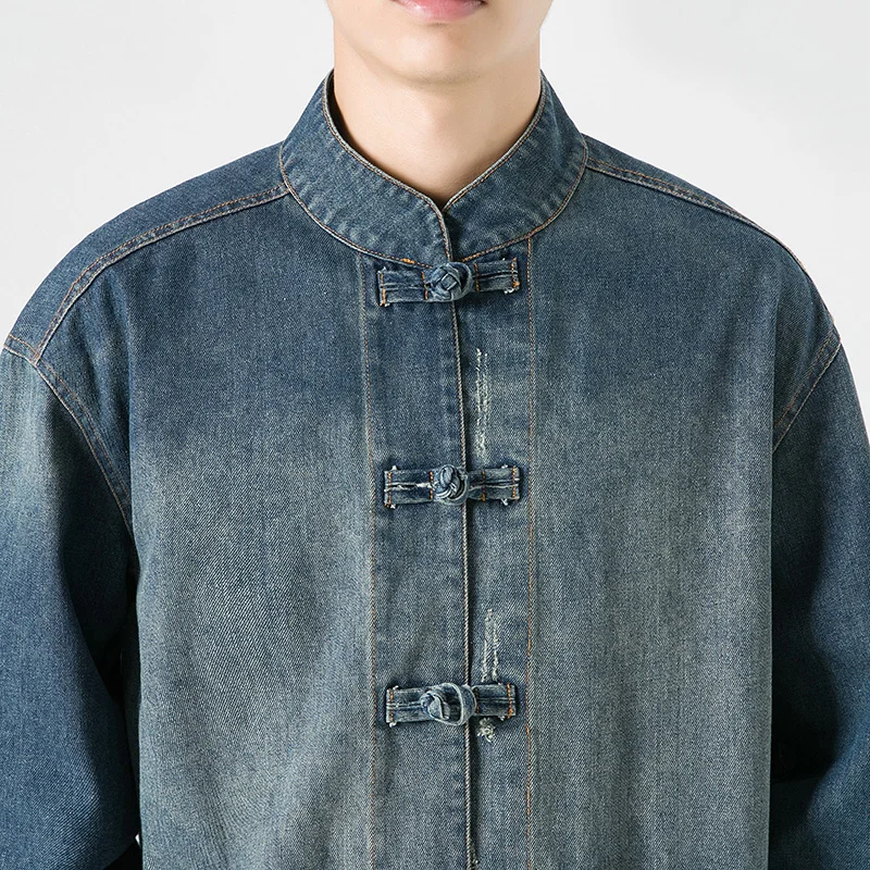 Chinese Style Denim Jacket Men - огляд і ціна Mens Fashion Denim Jacket