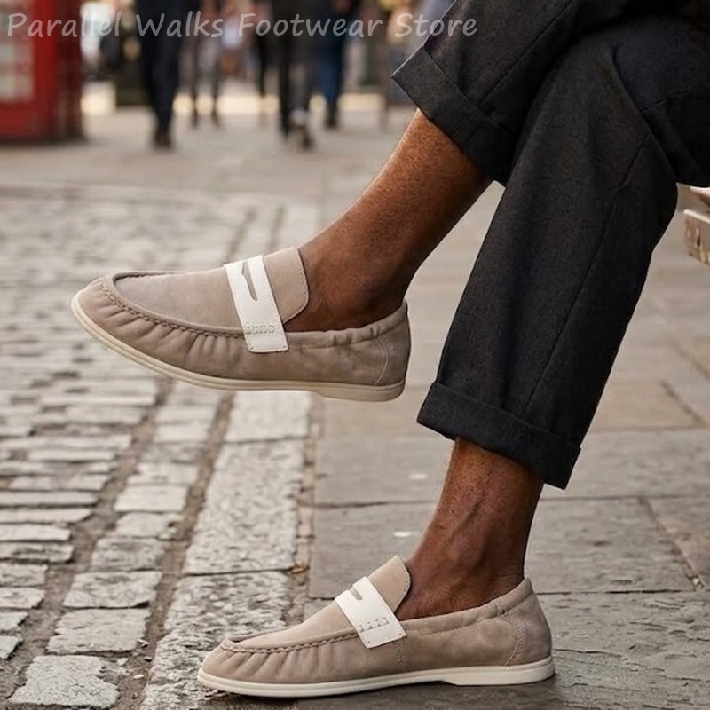 Men Soft Suede Loafers Elastic - огляд і ціна Suede Loafers Men