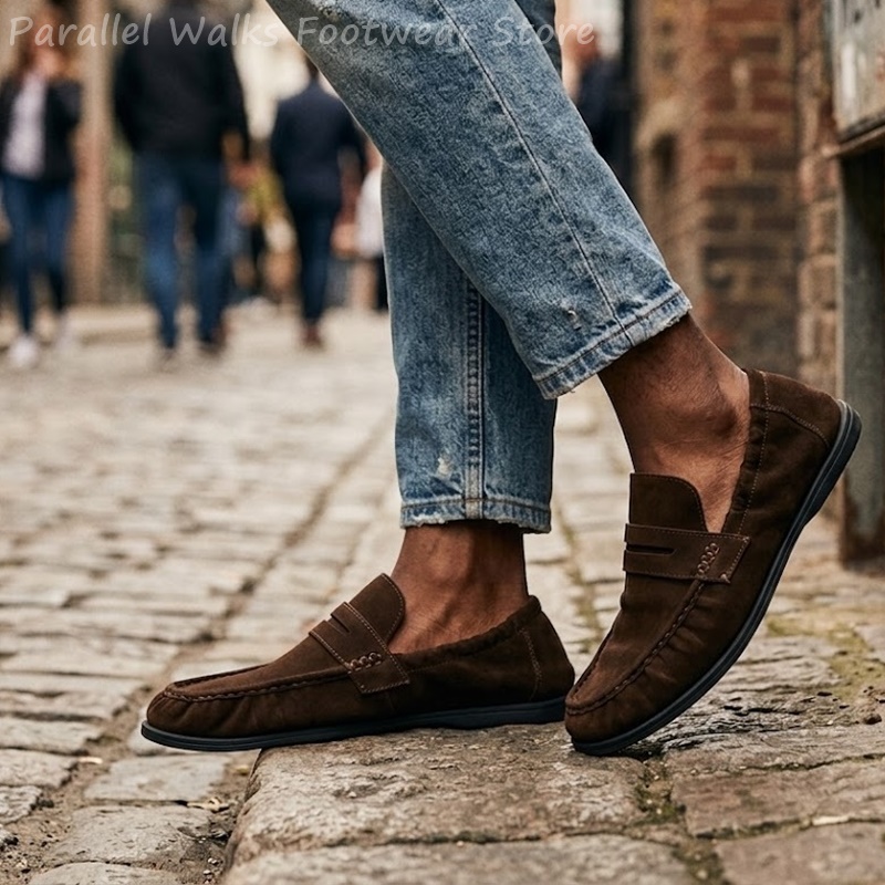 Men Soft Suede Loafers Elastic - огляд і ціна Suede Loafers Men