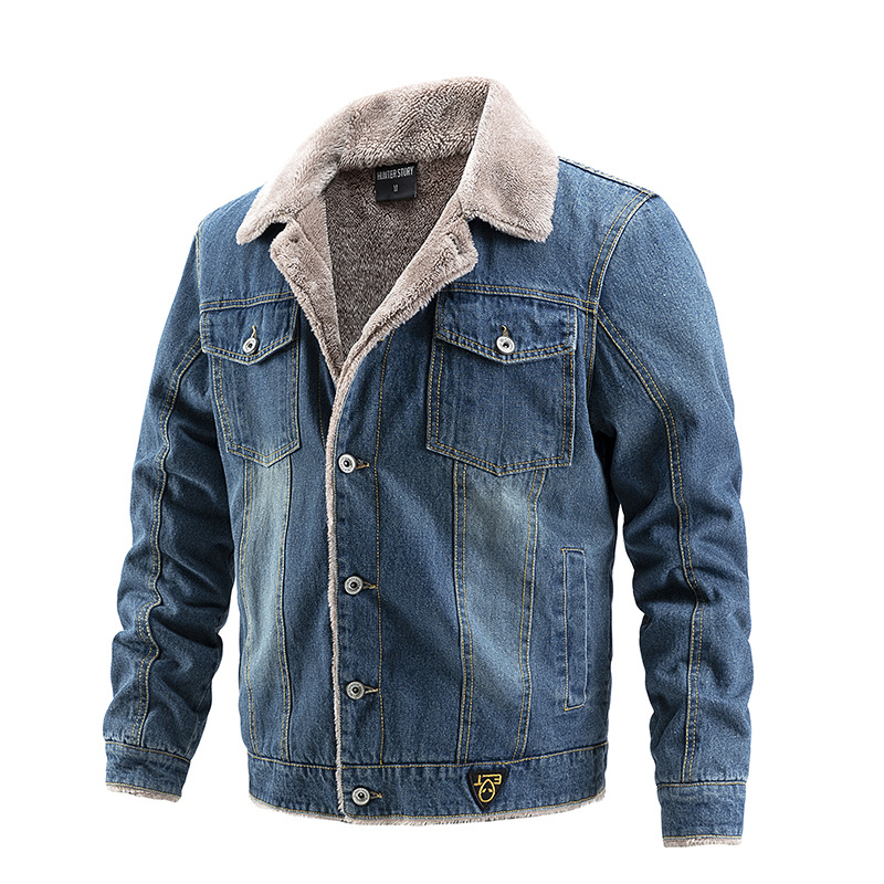 Winter Men's Denim Jackets Fle - огляд і ціна Mens Fashion Denim Jacket