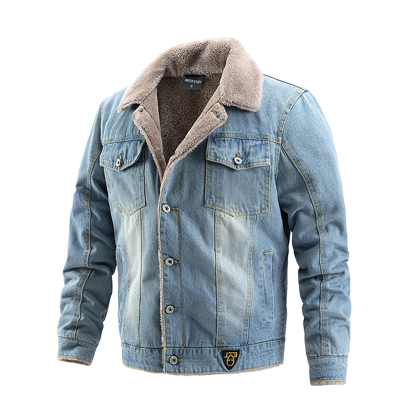 Winter Men's Denim Jackets Fle - огляд і ціна Mens Fashion Denim Jacket