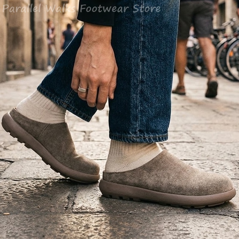 Unisex Suede Clogs Slip On Rou - огляд і ціна Suede Loafers Men