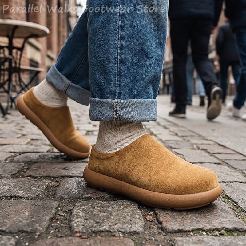 Unisex Suede Clogs Slip On Rou - огляд і ціна Suede Loafers Men
